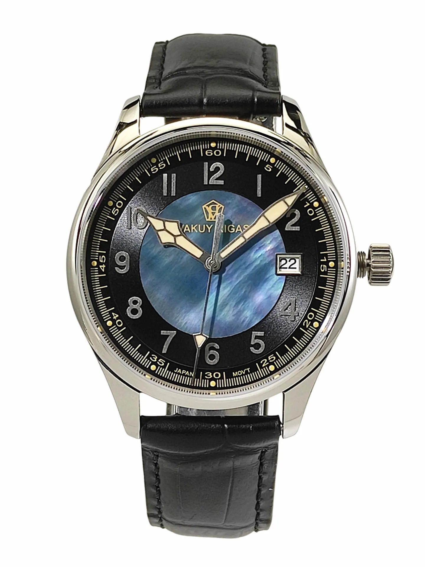 Vakuy 40MM Men's Automatic Mechanical Pilot's Watch NH35 Movement Mother-of-Pearl Dial Sapphire Crystal 100M Waterproof Watches