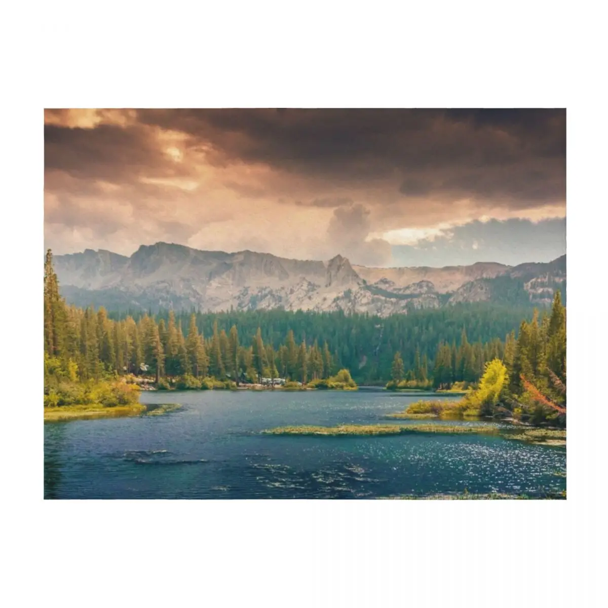 

Mountain Lake Trees Panoramic Nature Photography Throw Blanket For Sofa Thin Hairy cosplay anime Blankets