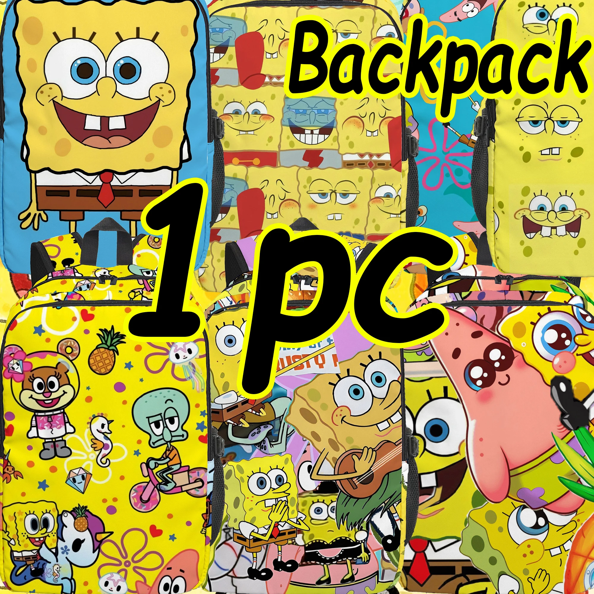 

Рюкзак «Губка Боб, Патрик и мистестр Крабс», сумка для ноутбука, модная, милая, повседневная, большая вместимость, индивидуальный подарок для повседневного использования