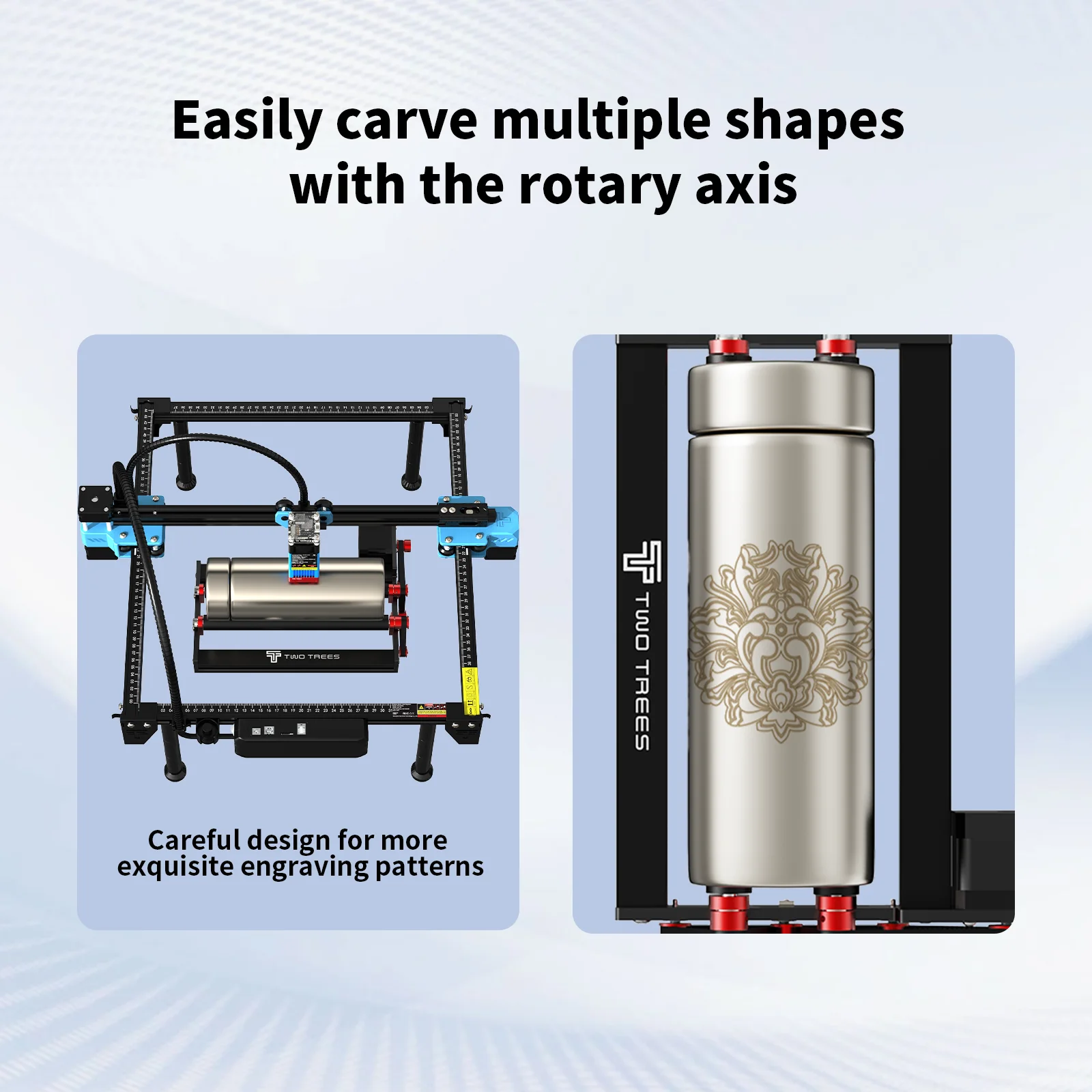 TWOTREES TR3 Laser Rotary Roller 360° Rotat Y-axis Roller Engraving for LightBurn LaserGRBL 95% of Laser Engraver on the Market