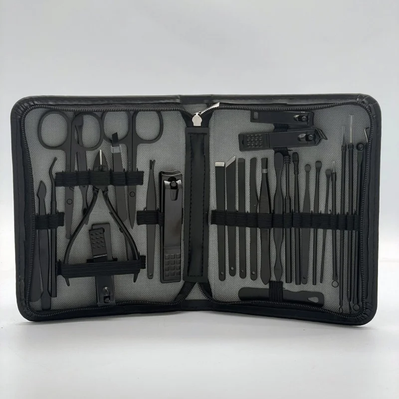 

Nail Clippers 30-Piece Manicure Tools Black Nail Clippers Full Set Manicure Nail Scissors 26-Piece Set