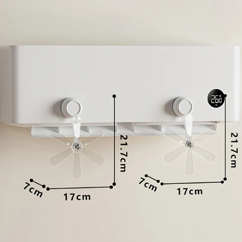 3Pcs Wall Mounted Conditioning Guide Fan Plastic Adjustable Suction Cup Air Conditioning Ventilator Windmill Shaped