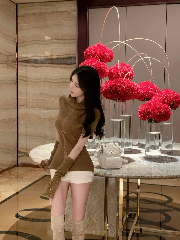 

M900 Long Sve, женская футболка 2026, новый дизайн, вязаный свитер, пикантная девушка, весенне-осенний топ, модная внутренняя одежда