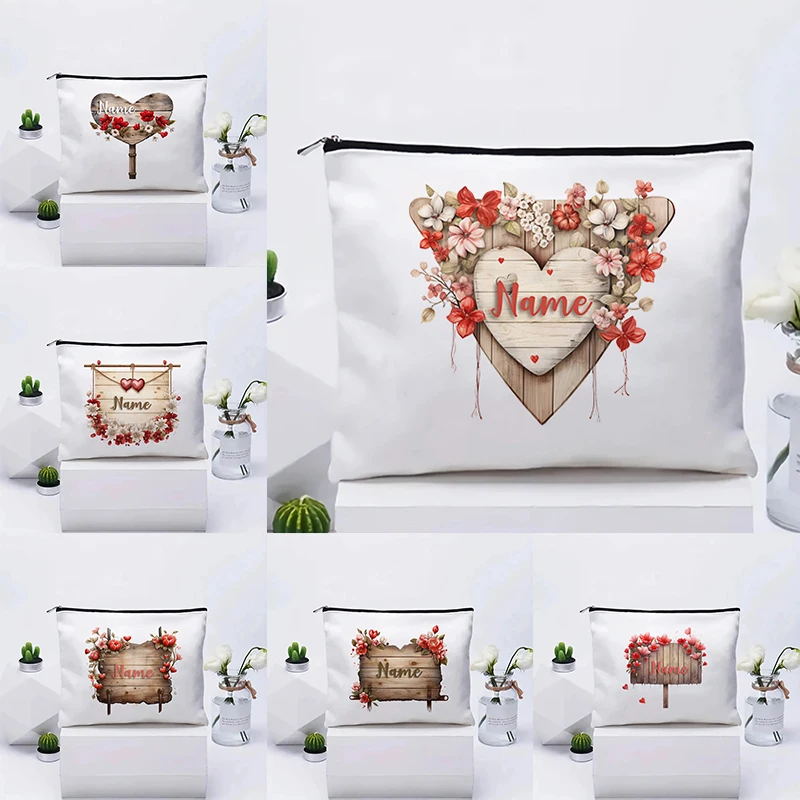Lady Personalise Custom Name Makeup Bag Wedding Makeup Bag Single Makeup Bag Travel Canvas Inner Lining Gifts for Lady Organizer