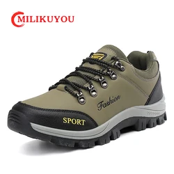 2024 New Fashion Autumn Winter Hiking Shoes For Men Waterproof Leather Man Sneaker Non-Slip Outdoor Training Casual Climb Sports