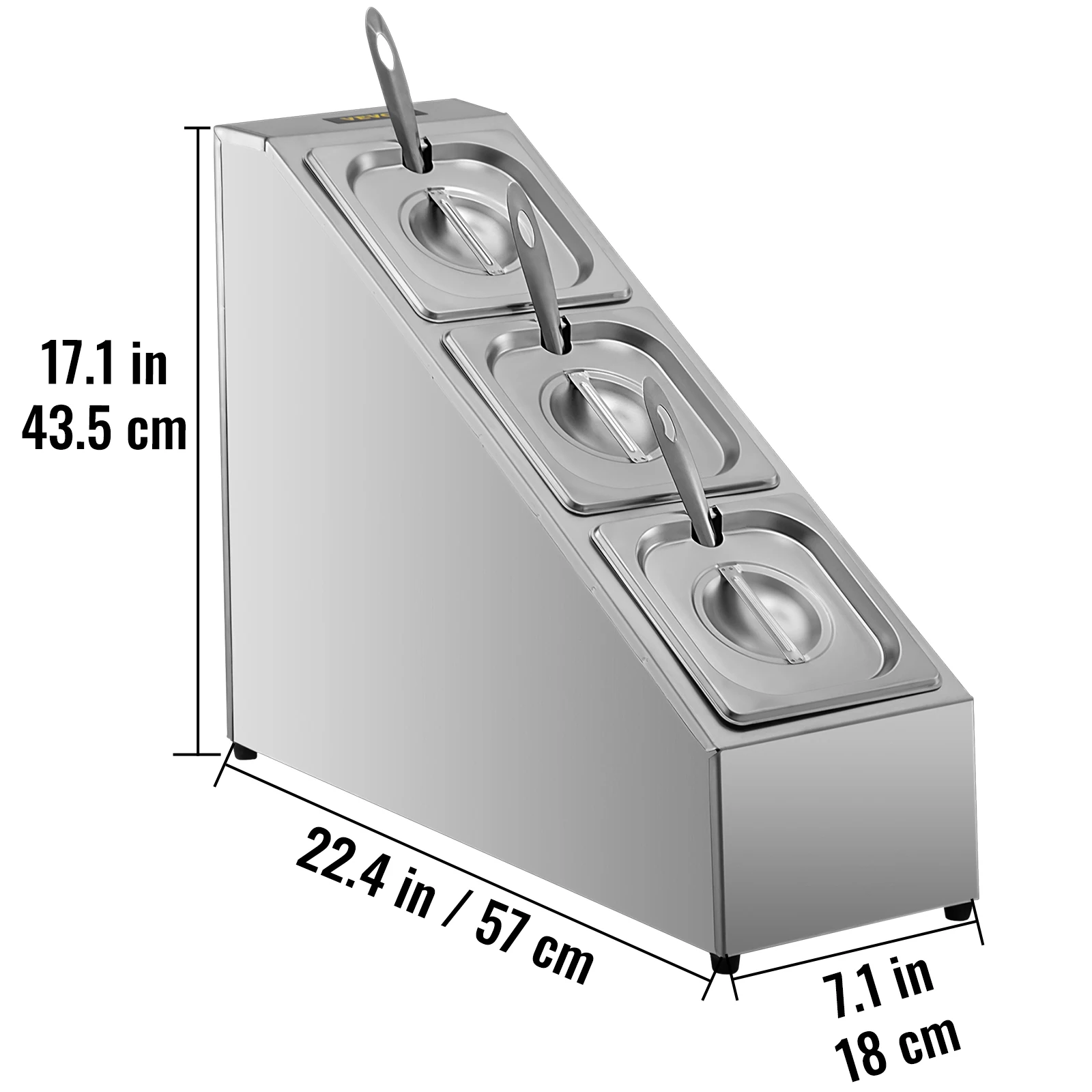 Vevor inclinado spice rack prateleira tempero organizador titular 3/4 grades de aço inoxidável ingredientes recipientes de armazenamento com concha