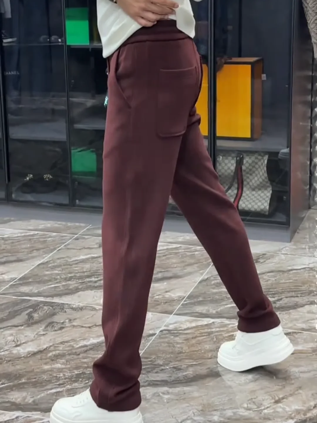 

Autumn Winter Men's Comfortable Straight Leg Pants No Ironing European Velvet Drapey Sli Casual Trousers for Youth