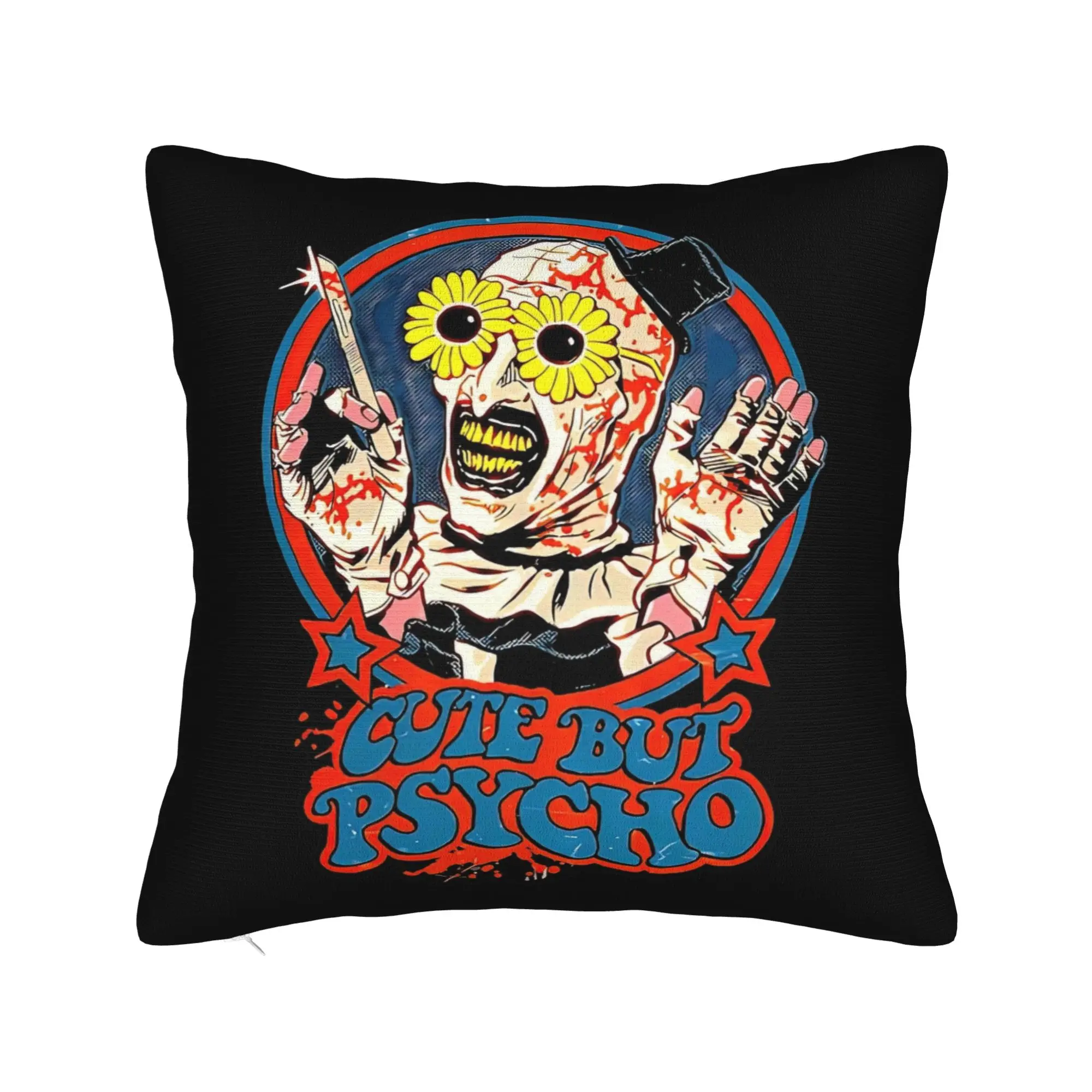 Art The Clown Terrifier Pillowcase Double-sided Printing Cushion Cover Decoration Halloween Pillow Case Cover Bedroom Square