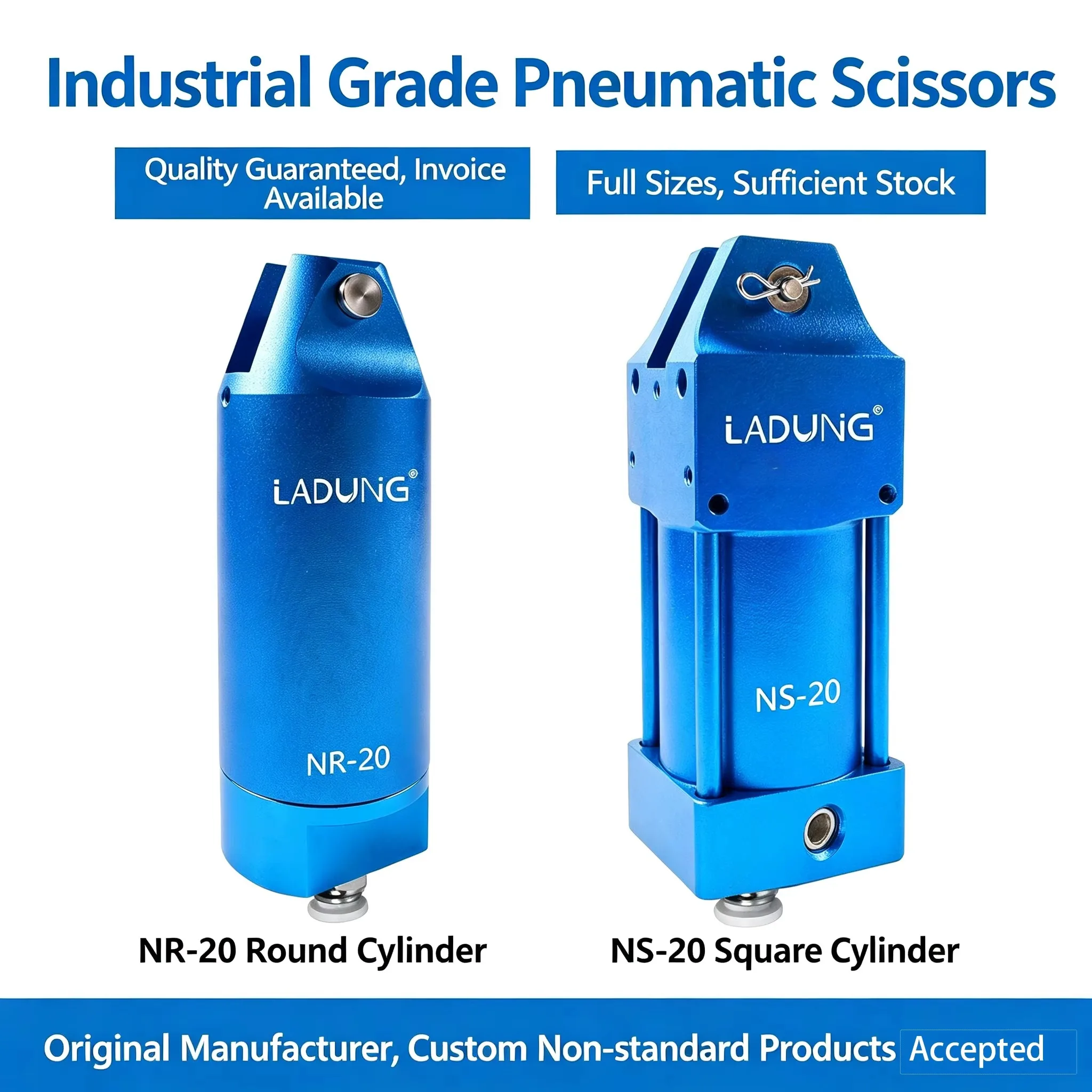 LADUNG Pneumatic Cutters NS-20/F5LSD/FD5 Extended Bevel Blade Head - Factory Direct Wholesale Robot Tool Air Nipper Shear