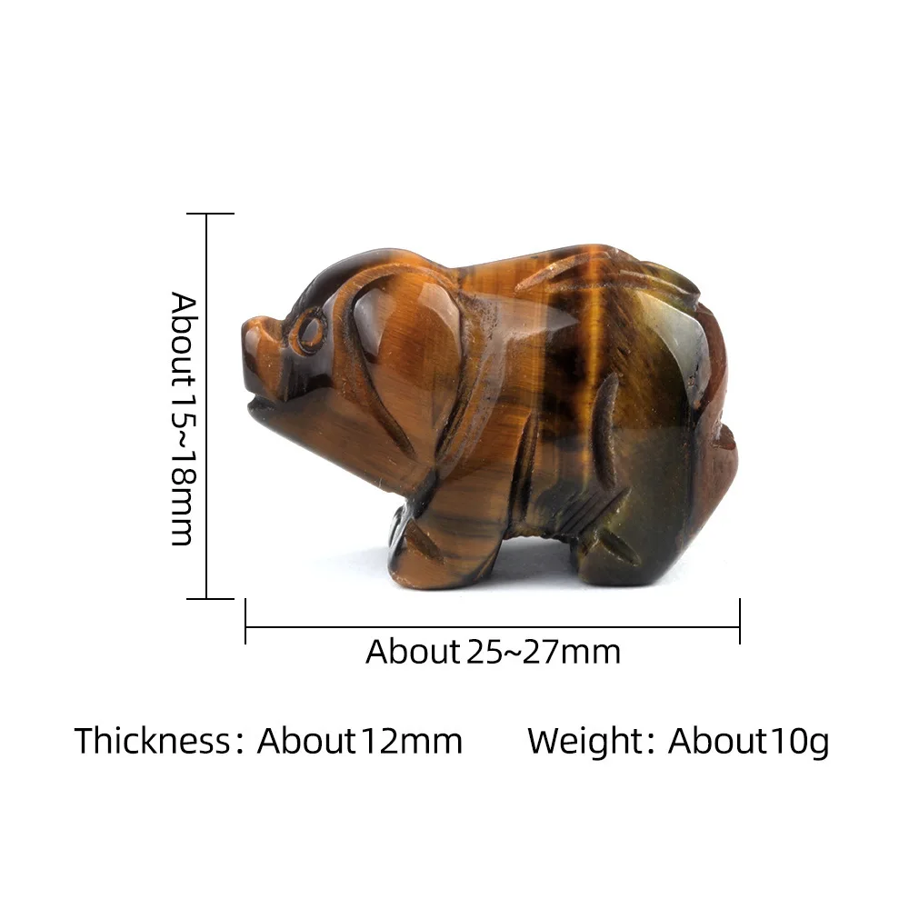 1 inch Natural Stone Carved Pig Shape Animal Mini Handcarved Gemstone Healing Crystals Figurine Statue Carving Office Home Decor - Image 5