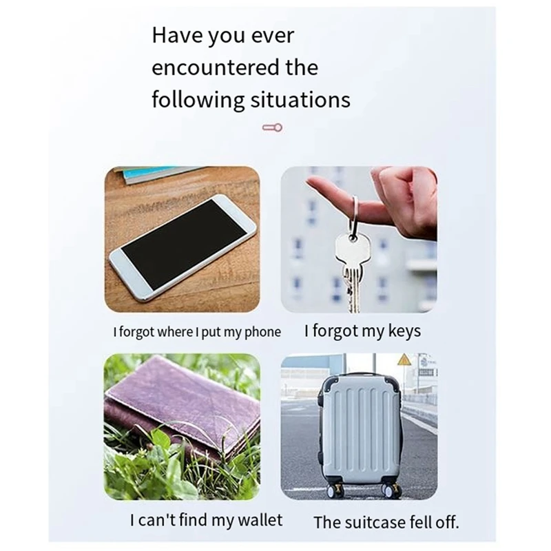 AIAI 2 Pack Mini GPS Tracker Bluetooth 5.0 Anti-Lost Device Mobile Bluetooth Wireless Smart Locator Pet Key Wallet Tracker