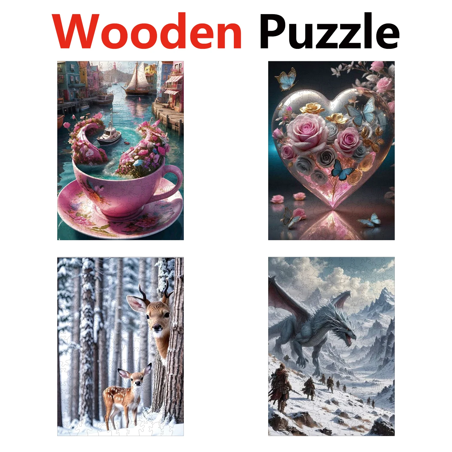 

Cup Love Deer Dragon Puzzles High Quality Jigsaw Puzzle Wooden Puzzle Best Christmas Gift