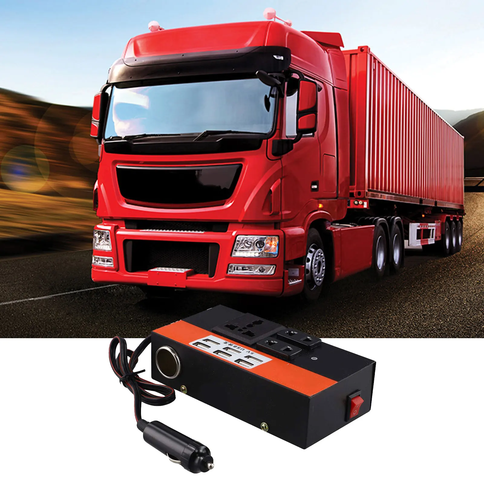 High Quality Brand New Car Inverter Inverter Auto Vehicle ABS Car DC 12V 24V To AC 220V LED Display Trip 6 High