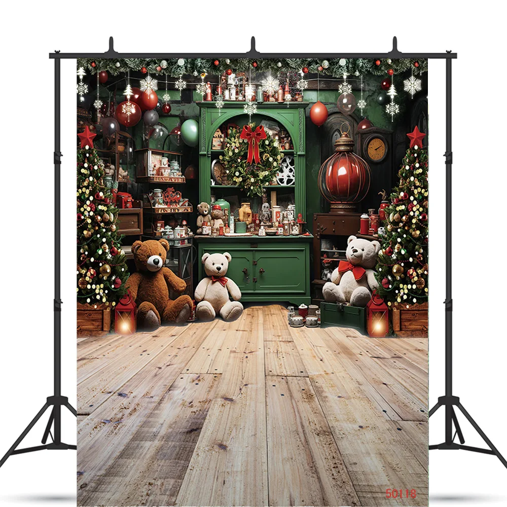 

SHUOZHIKE Art Fabric Christmas Theme Photography Background Props Pine Tree Family Festival Backdrops For Photo Studio ZM-07