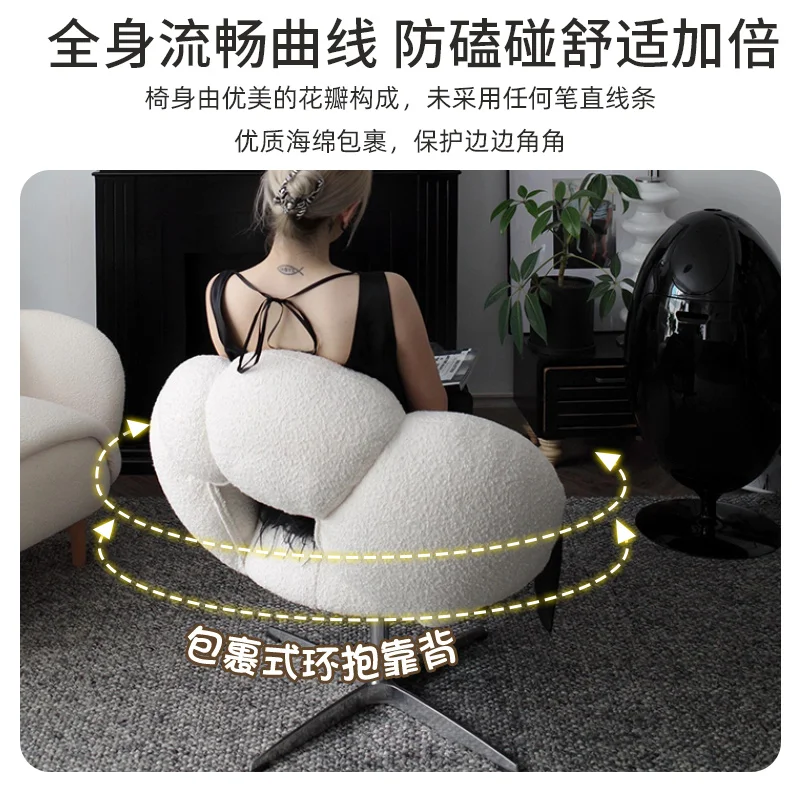 كرسي مانيكير لغرفة نوم الفتيات الفاخرة من صوف الحمل #5