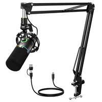 Maono PD200XS Dynamic Microphone XLR/USB Dual mode Dynamic Mic Podcast Mic with Maonolink Software and Gain Knob for Recording