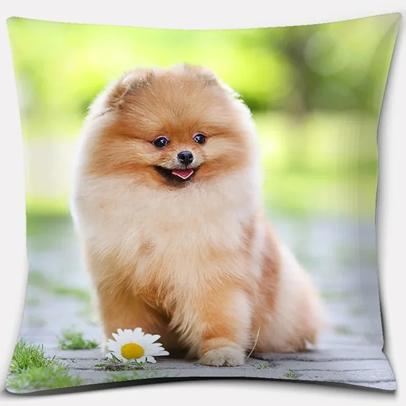 Dog Pattern Square Decorative Pillowcase Living Room Sofa Cushion pillowcase  Home Decoration