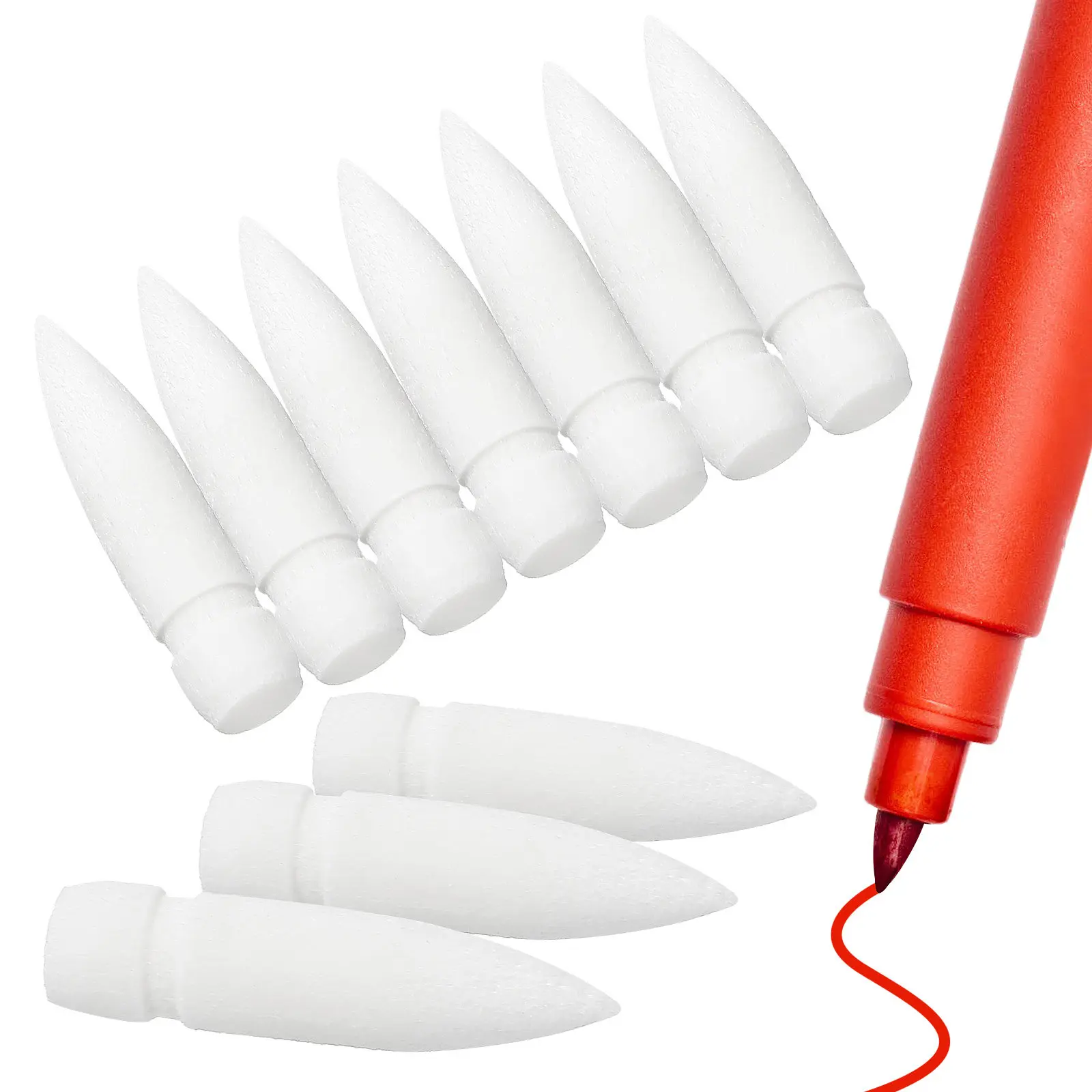 

10Pcs Paint Marker Replacement Tips 0.4mm Fine Soft Nylon Nibs for Acrylic Markers Drawing Sketching Art Craft Writing Precision