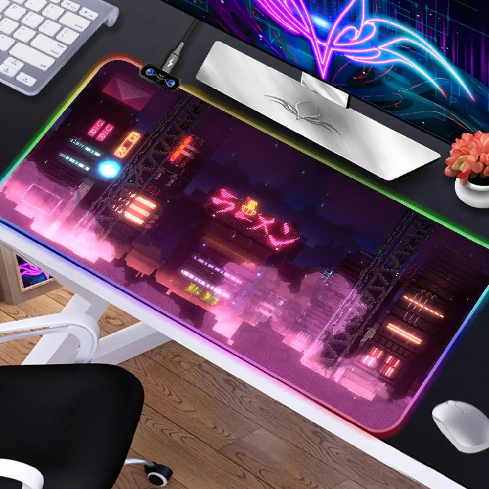 

Cyber City RGB Mouse Pad Mouse Pad Desk Mouse Pad Cute HD Desk Pad Extended Gaming Keyboard Mats Large XXL Gamer Mousepad 90x40