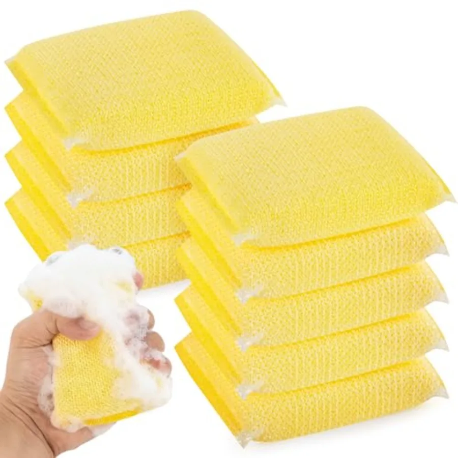 

Scrubbing Pad - 6PCS Scrubbing Sponges for Home and Kitchen Scouring Pads Multiple Purpose for Washing Kitchen Stove, Dish, Bow
