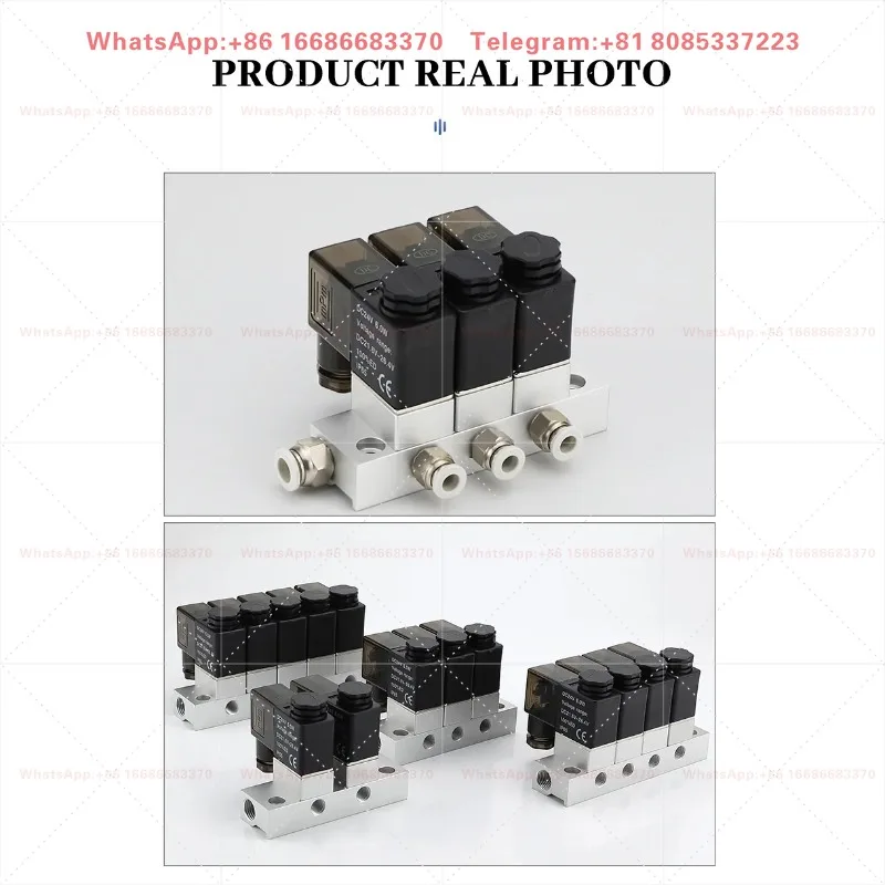 12V 24V 110V 220V 2way Normally Closed Air Magnetic Valve 2v025 Multi-way Combination Manifold Pneumatic Solenoid valve