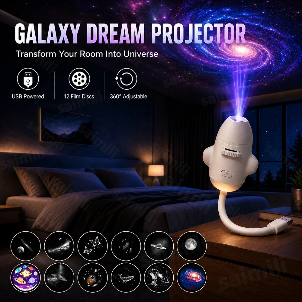 Planetarium Projector Home - Proyector de Estrellas Galácticas Multimodo, Luz