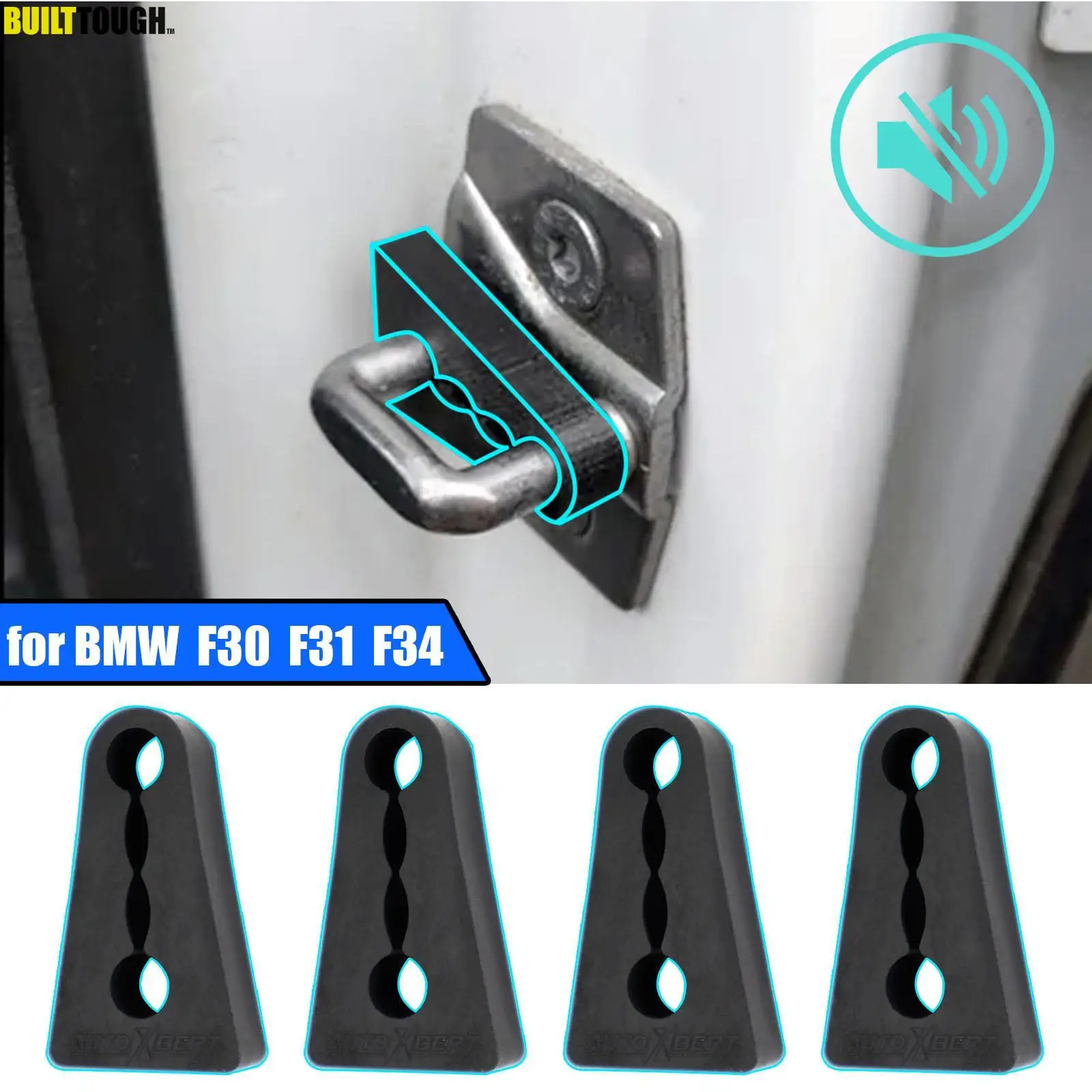 Amortiguador de sonido para cerradura de puerta, accesorio insonorizado para BMW Serie 3, F30, F31, F34, F35, E90, E91, E92, E93, años 2005 a 2018