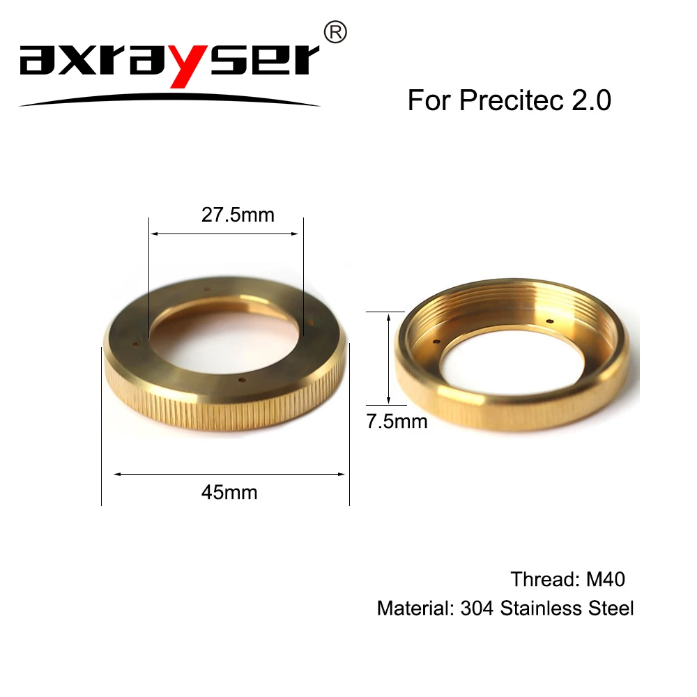 Fasten Holder Ceramic Locking Ring for Precitec 1.0/2.0 Fiber Laser Cutting Machine 304 Stainless Steel Head Patrs