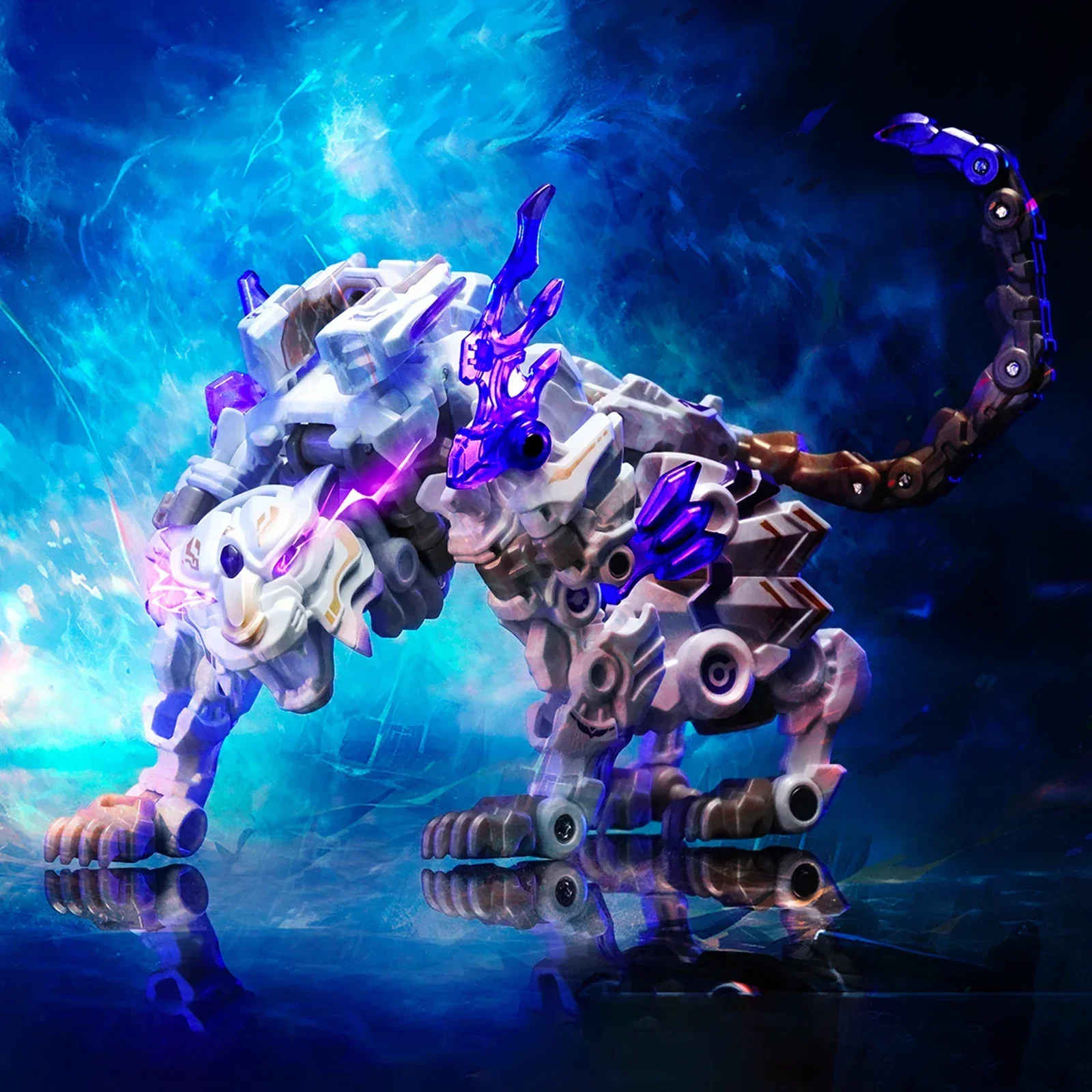 متوفر في المخزون 52TOYS INFINITYBOX IB-03 BAIHU روبوت تشوه النمر، تحويل في ميكا ومكعب، شخصية الحركة، هدية قابلة للجمع