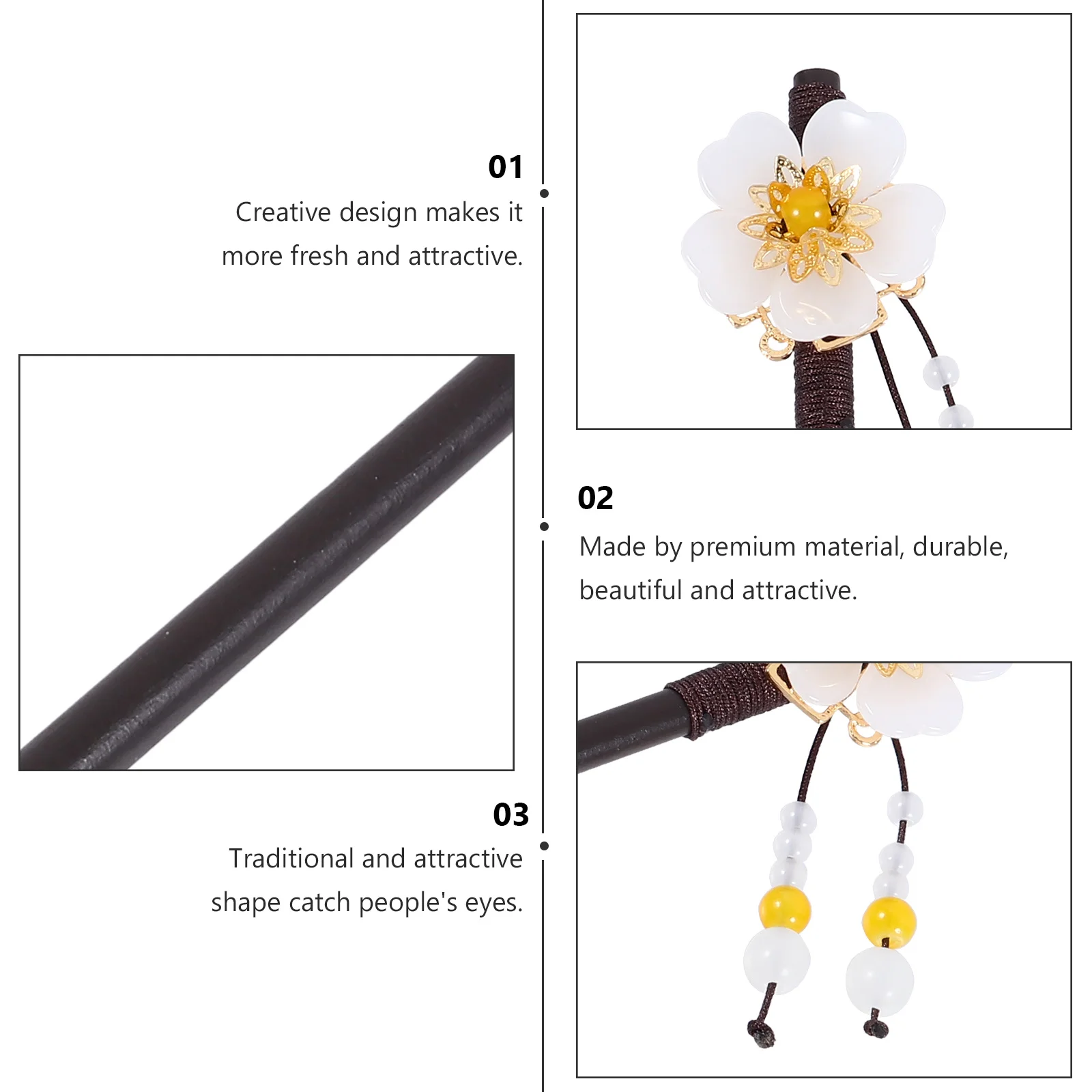 

Hairpin Stick Fork Clasp Accessory Retro Women Chinese Accessories