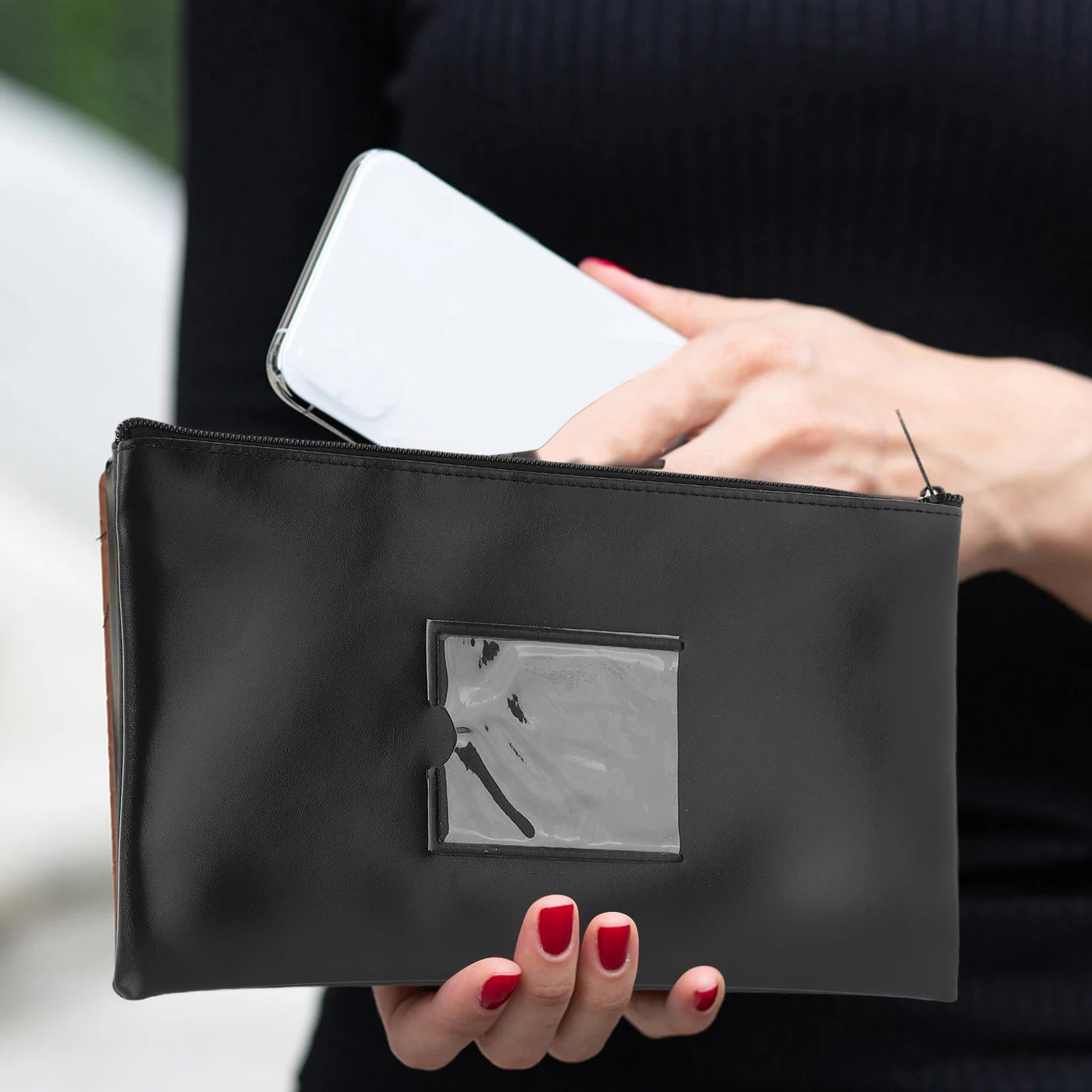 

Bill Bag Cash Register Bags Bank Deposit Money Check Registers Pu for Card Storage