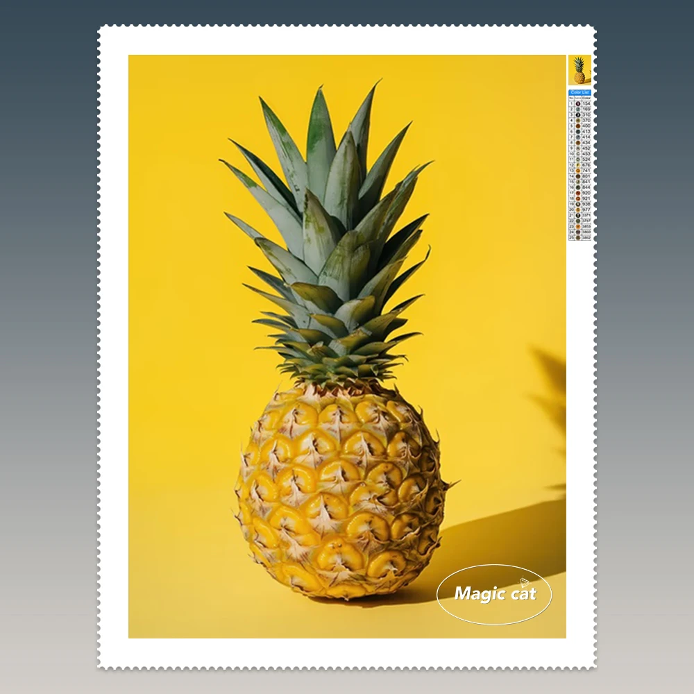 

tropical fruits Pineapple 5D Diamond Painting Fun Little Bat DIY Diamond Embroidery personality Restaurant kitchen Home Decor