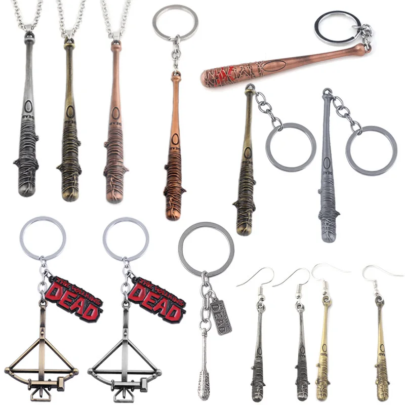 The Walking Dead Brelok do kluczy Daryl Dixon Łuk Strzałka Negan's Bat Stick LUCILLE Brelok do kluczy Mężczyźni Samochód Kobiety Torba Wisiorek Cosplay Figurka Zabawki