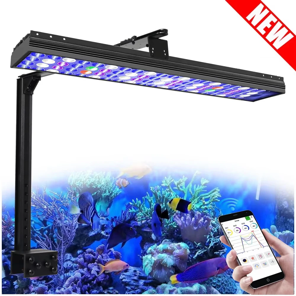 60CM PopBloom-WiFi Marine Aquarium Light, Full Spectrum LED