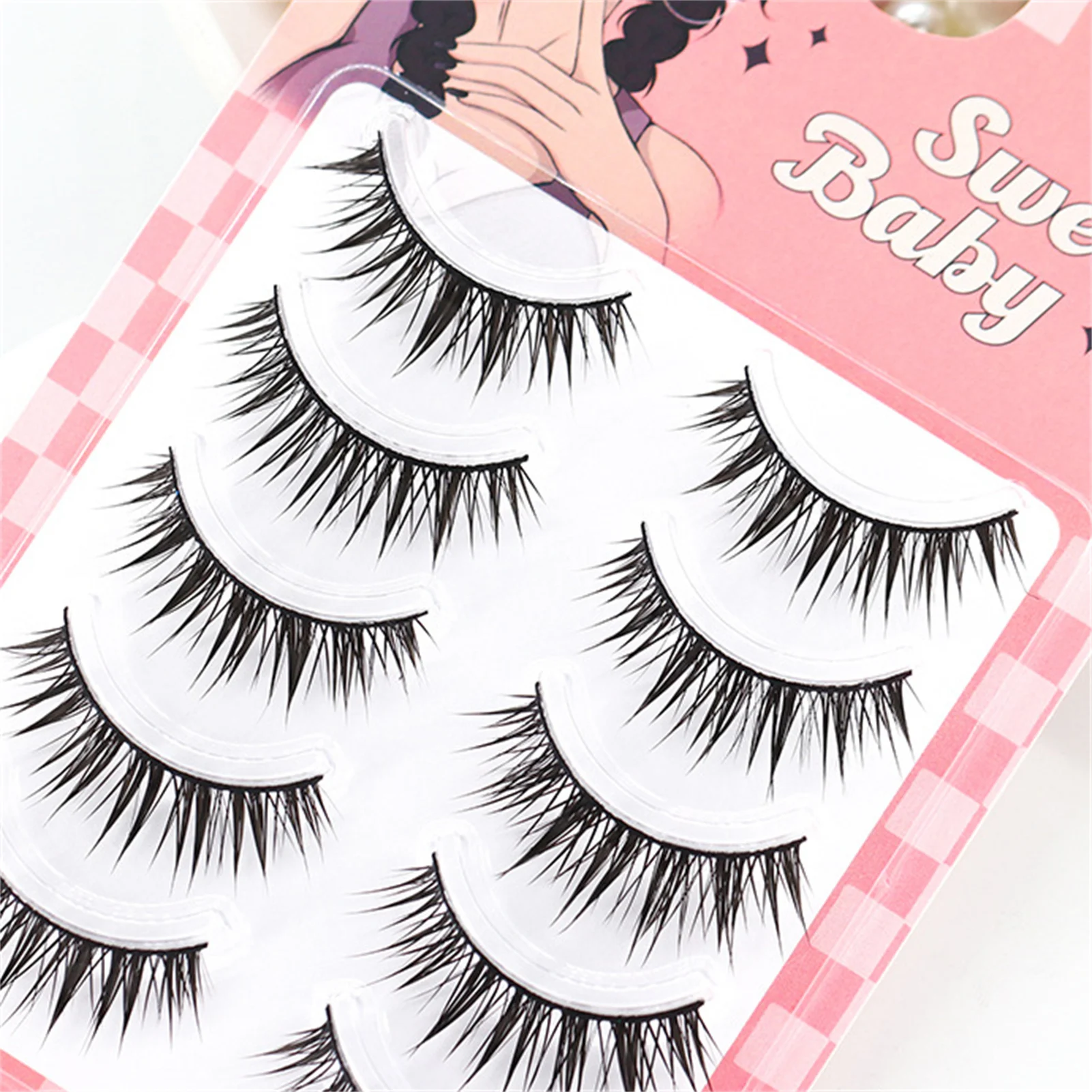 Manga cílios tira completa cílios postiços preto volume fãs cluster cílios para mulheres maquiagem diária profissional tiras de cílios