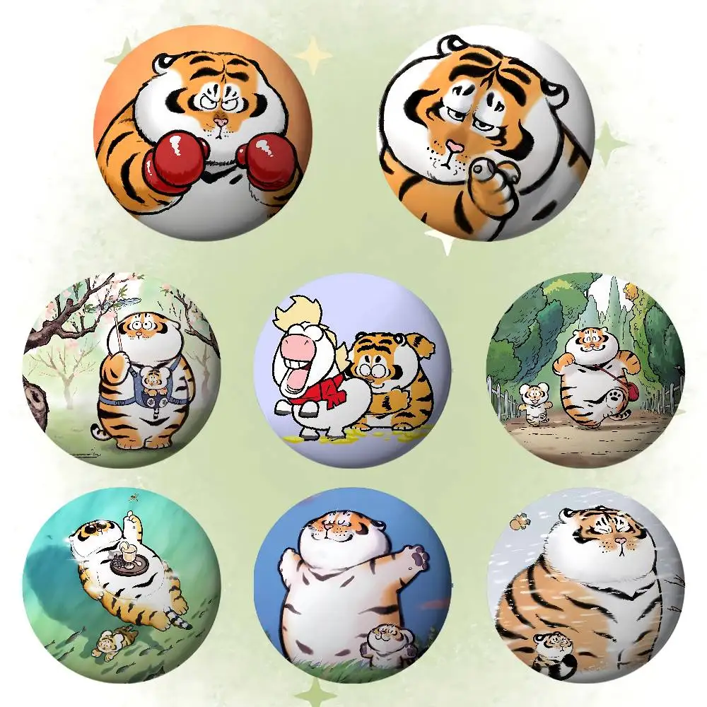 

I Am Not A Fat Tiger Brooches Stylish Ornament Pins Exquisite Round Badge Bag Accessories Jewelry Gifts
