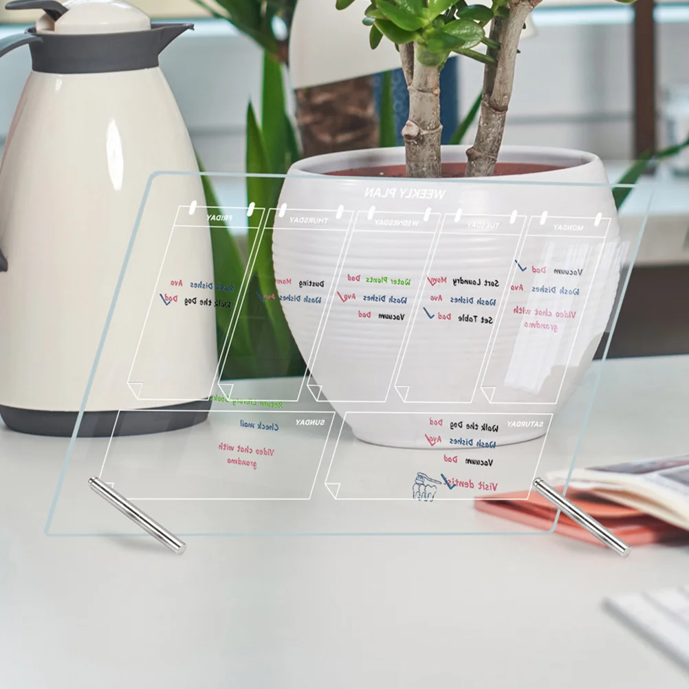 Weekly Plan Writing Board Desk Calendars Acrylic Multifunction Home Message School Note Office Students Supply Recording