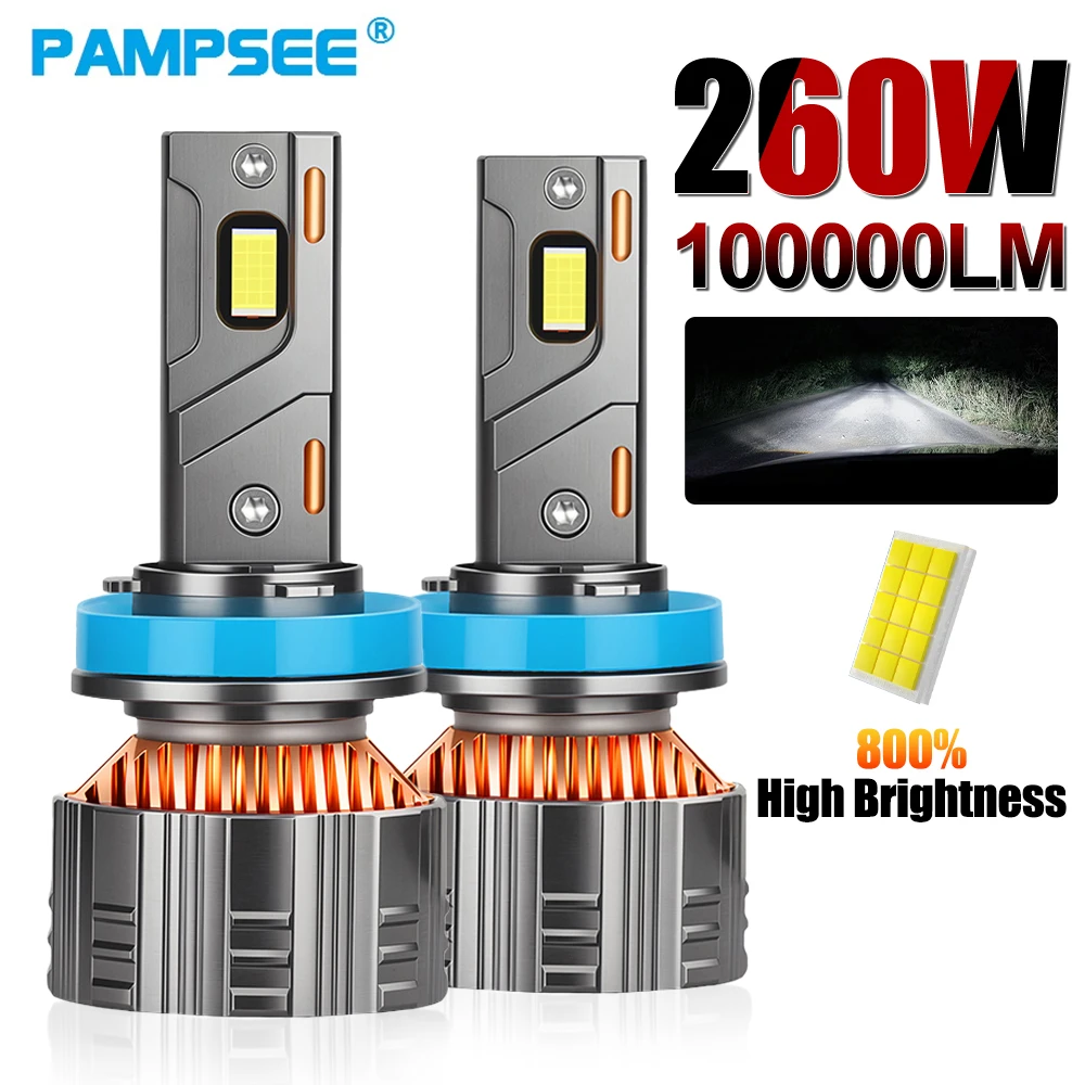 2PCS H7 H4 LED Headlight CSP Canbus High Power H11 H1 H8 9005 HB3 9006 HB4 9012 HIR2 280W 100000LM 6000K High Low Beam Car Light