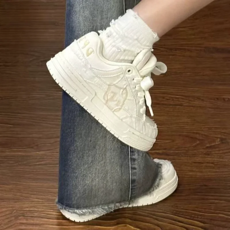 

Daily Korean Casual Women Vulcanized Shoes Skin-Friendly Lining, Minimal Trendy Versatile Street Fashion Footwear