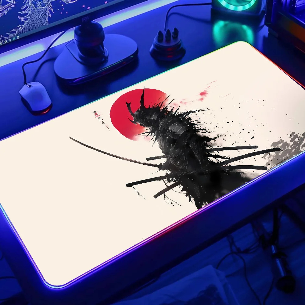 Black white Japanese samurai c - Rgb Mousepad review and price