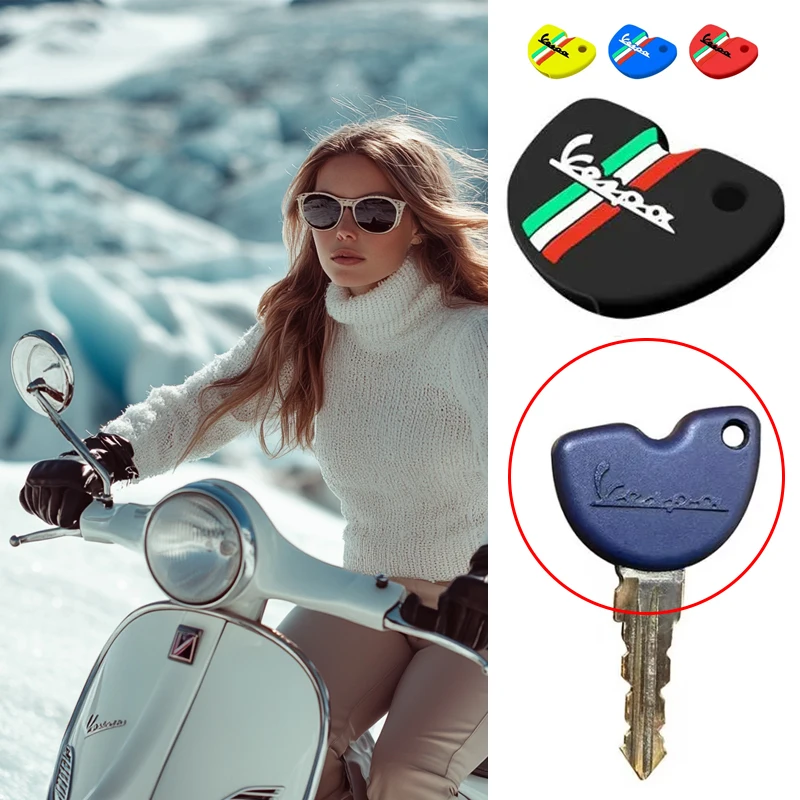 Silicone Motor Key Case Cover Shell Motorcycle Protect Skin Holder for Vespa Enrico Piaggio GTS300 LX150 Fly 125 3vte Gts 200