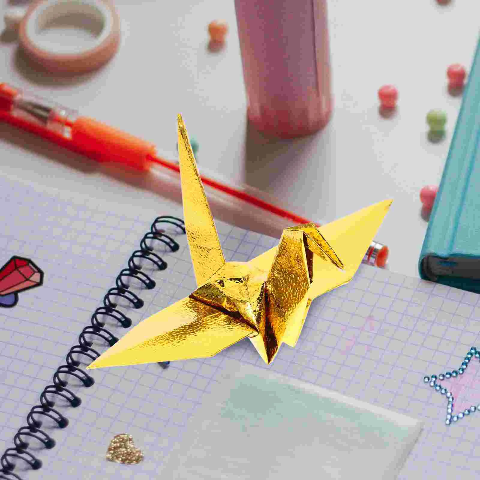 

100 Sheets Single-sided Pearlescent Origami Kraft Paper Decorative Folding Soft DIY Craft Square Child Creative