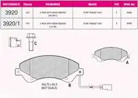 Store code: 3920/1 for ten brake pad TRANSIT V347