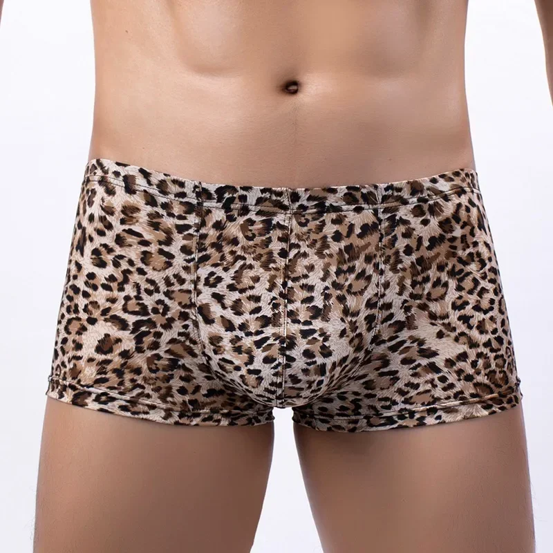 

Men's Boxy Underwear Homme Skinny Comfort Boxer Shorts Snake Leopard Panties Breathable Gays Low-waist U Convex Pouch Underpants