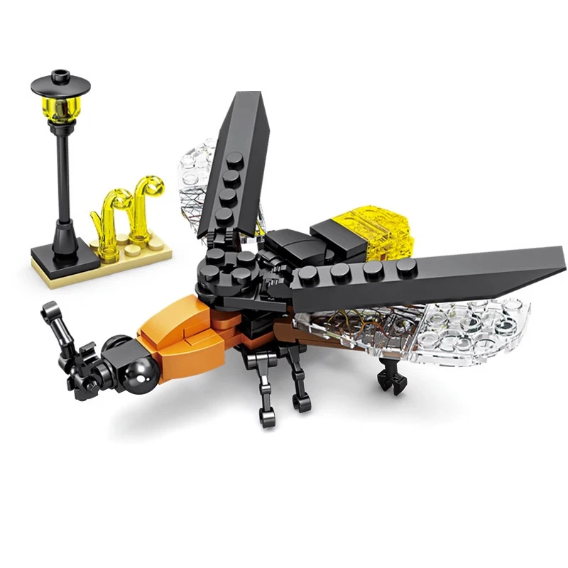 Creatieve bouwstenen Insect Model Bee Dragonfly Ant Mantis Gemonteerd speelgoed voor kinderen Interessante dierenornamenten Geschenken