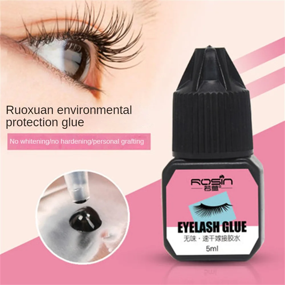 Colle Portable Rapide et Professionnelle pour Maquillage des Yeux, Faux Cils Noirs, Adhésif, Bouclés, Semi-Permanent, 5ml