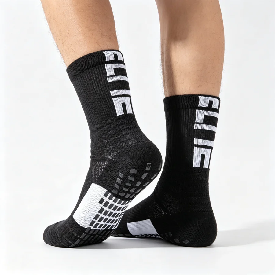 3/6/9 Pairs Men's Women's Anti-Slip Grip Sports Towel Bottom Breathable Shockproof Hiking Cycling Professional Athletic Socks image 4