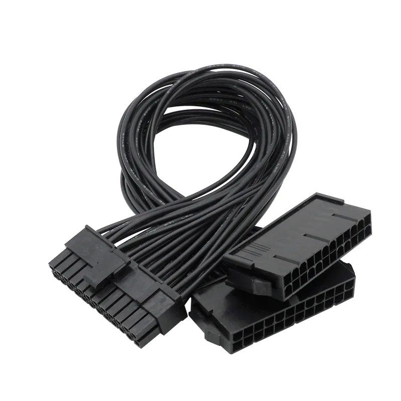 ATX การทำเหมืองแร่30ซม.24 Pin Dual PSU แหล่งจ่ายไฟสายสำหรับคอมพิวเตอร์อะแดปเตอร์สายสำหรับ Miner Mining 24Pin 20 + 4pin