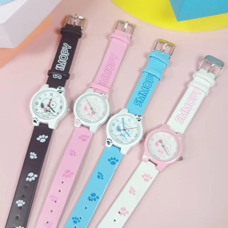 Snoopy Kids Watches Female Cute Cartoon Quartz Watch Kawaii Girls Boys Fashion Students\' Clock Electronic Watch Children\'s Gifts