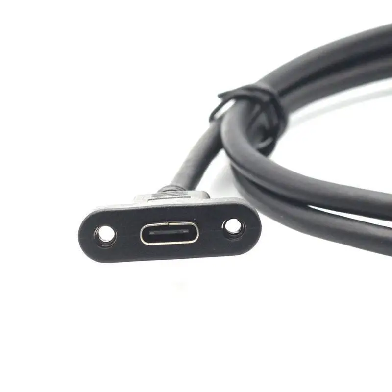 USB 3.1 Type-C Panel Mount Extension Cable Locking Male Female Connector for Automotive Equipment Modification